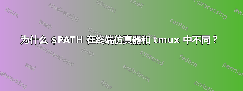 为什么 $PATH 在终端仿真器和 tmux 中不同？