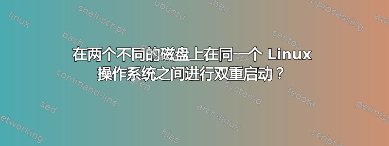 在两个不同的磁盘上在同一个 Linux 操作系统之间进行双重启动？