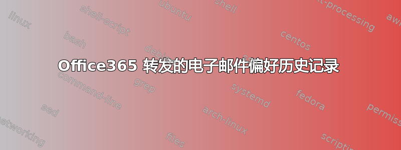 Office365 转发的电子邮件偏好历史记录