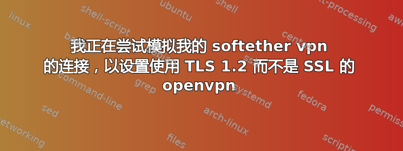 我正在尝试模拟我的 softether vpn 的连接，以设置使用 TLS 1.2 而不是 SSL 的 openvpn