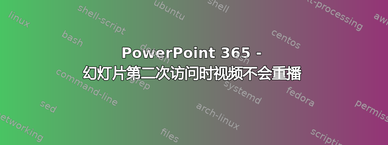 PowerPoint 365 - 幻灯片第二次访问时视频不会重播