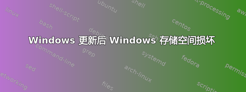 Windows 更新后 Windows 存储空间损坏