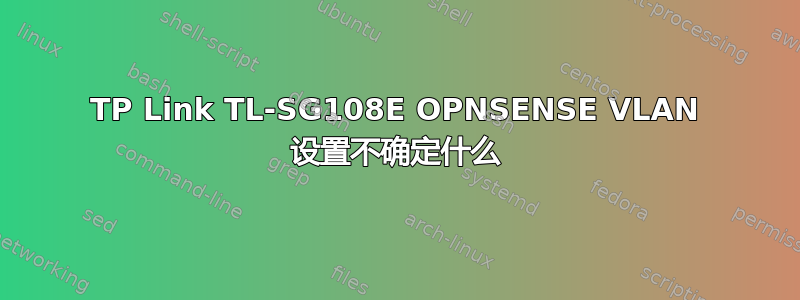 TP Link TL-SG108E OPNSENSE VLAN 设置不确定什么