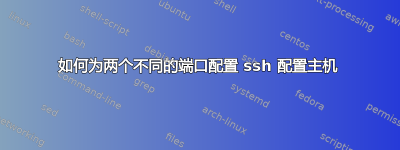 如何为两个不同的端口配置 ssh 配置主机