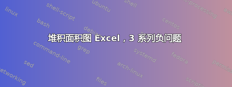 堆积面积图 Excel，3 系列负问题