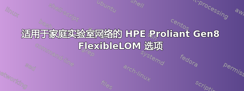 适用于家庭实验室网络的 HPE Proliant Gen8 FlexibleLOM 选项