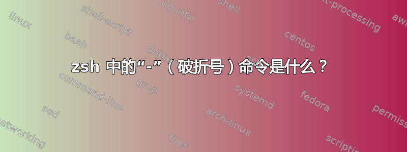 zsh 中的“-”（破折号）命令是什么？