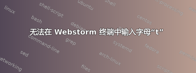 无法在 Webstorm 终端中输入字母“t”