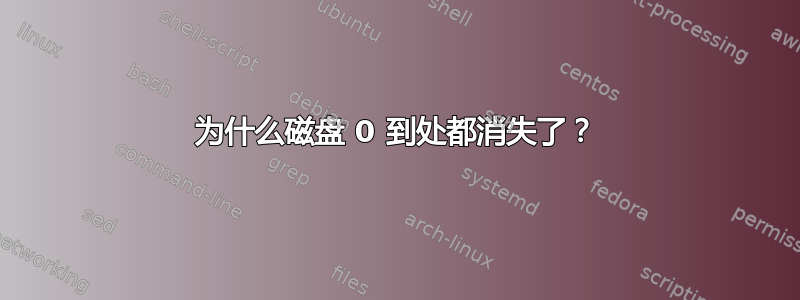 为什么磁盘 0 到处都消失了？