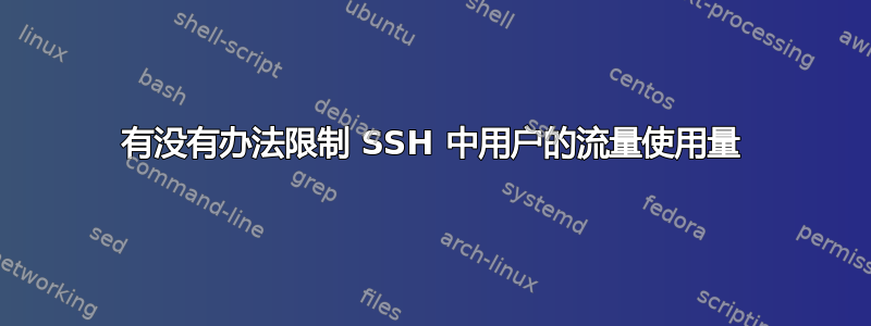 有没有办法限制 SSH 中用户的流量使用量