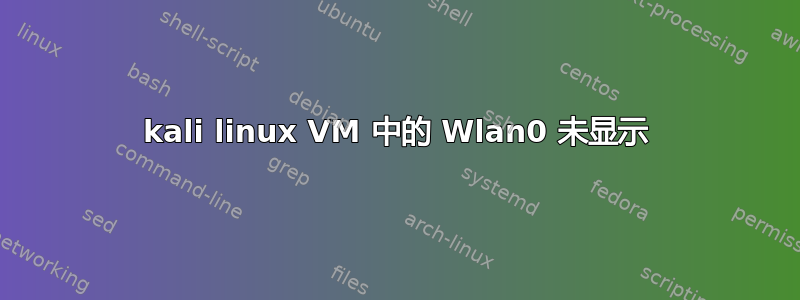 kali linux VM 中的 Wlan0 未显示