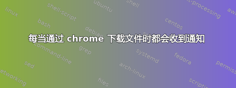 每当通过 chrome 下载文件时都会收到通知