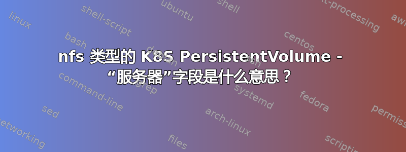 nfs 类型的 K8S PersistentVolume - “服务器”字段是什么意思？