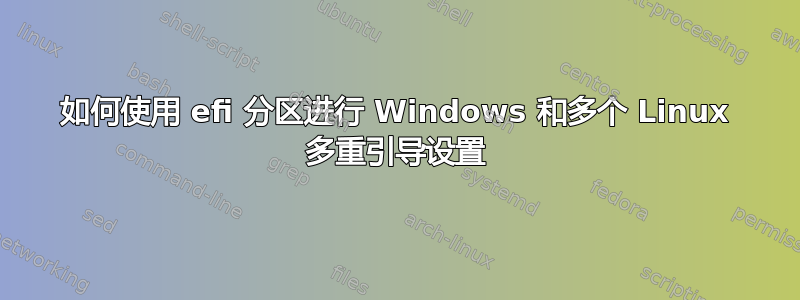 如何使用 efi 分区进行 Windows 和多个 Linux 多重引导设置