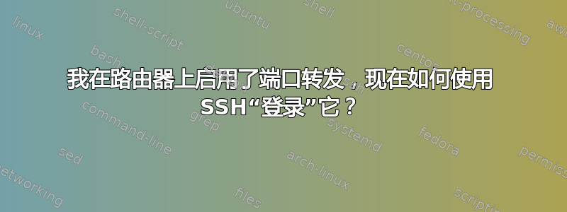 我在路由器上启用了端口转发，现在如何使用 SSH“登录”它？