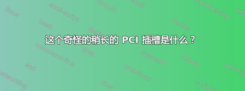 这个奇怪的稍长的 PCI 插槽是什么？