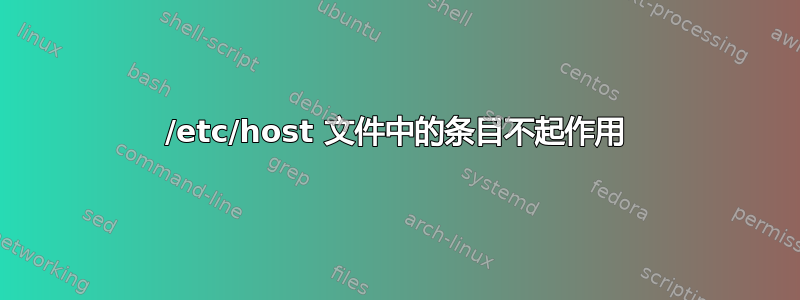 /etc/host 文件中的条目不起作用