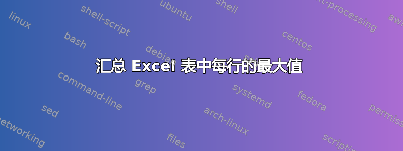 汇总 Excel 表中每行的最大值