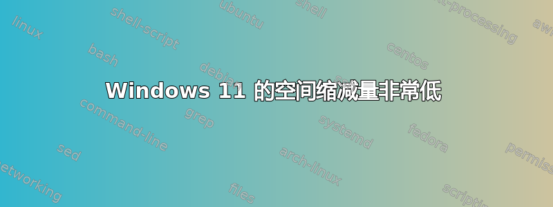 Windows 11 的空间缩减量非常低