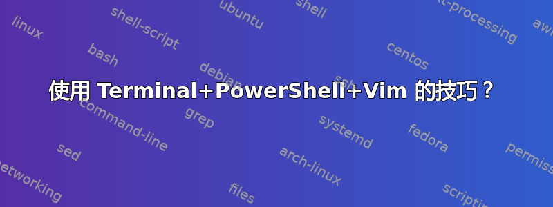 使用 Terminal+PowerShell+Vim 的技巧？