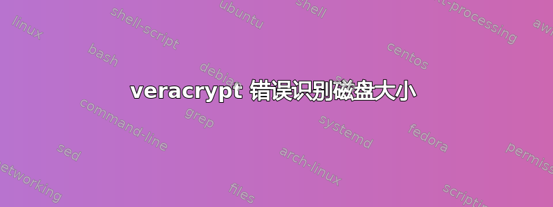 veracrypt 错误识别磁盘大小