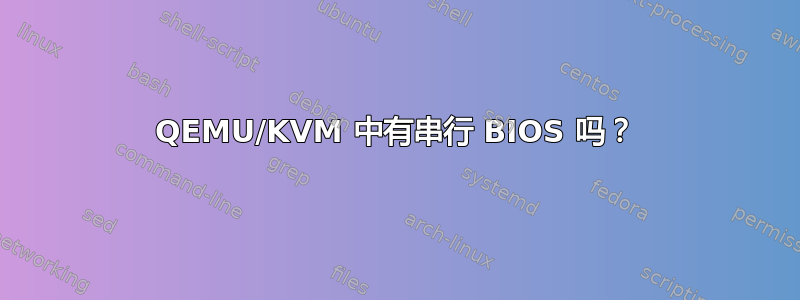 QEMU/KVM 中有串行 BIOS 吗？