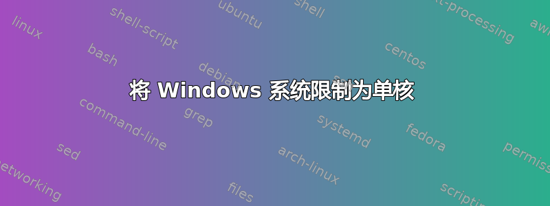 将 Windows 系统限制为单核