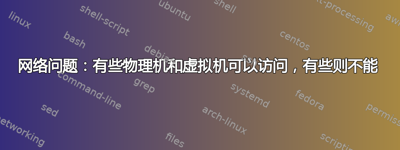 网络问题：有些物理机和虚拟机可以访问，有些则不能