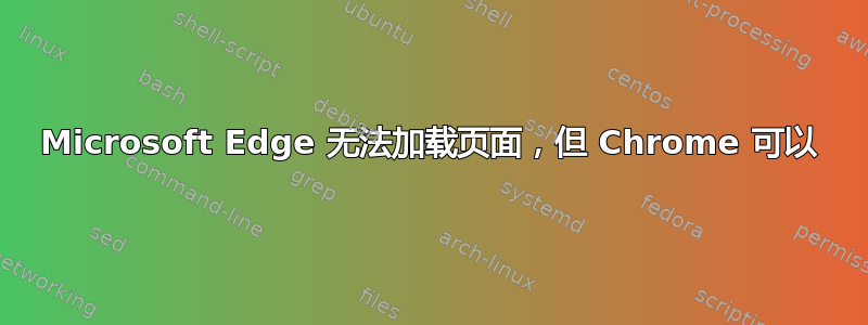 Microsoft Edge 无法加载页面，但 Chrome 可以