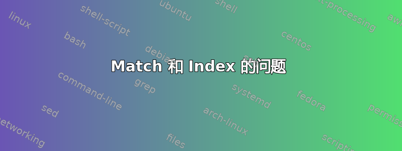 Match 和 Index 的问题