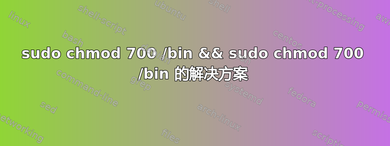 sudo chmod 700 /bin && sudo chmod 700 /bin 的解决方案