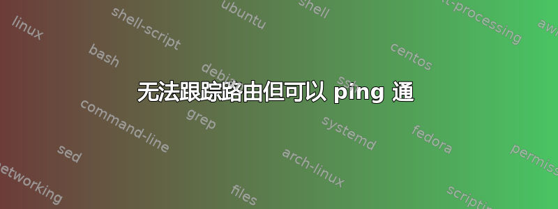 无法跟踪路由但可以 ping 通