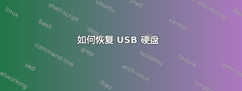 如何恢复 USB 硬盘 