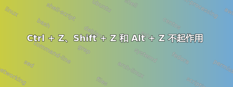 Ctrl + Z、Shift + Z 和 Alt + Z 不起作用