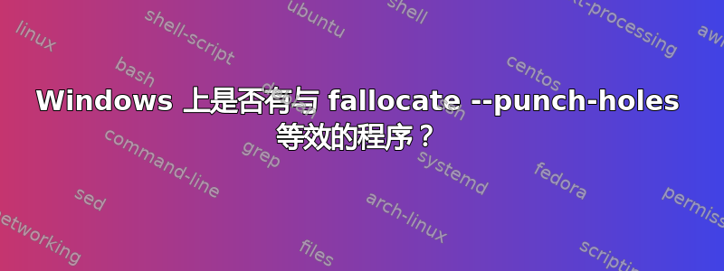 Windows 上是否有与 fallocate --punch-holes 等效的程序？