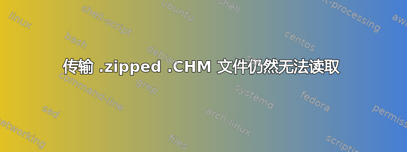 传输 .zipped .CHM 文件仍然无法读取