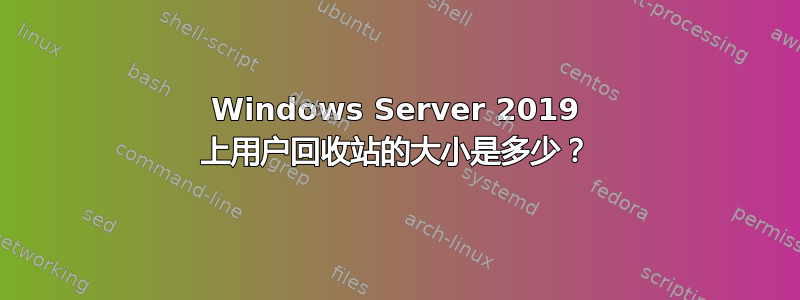 Windows Server 2019 上用户回收站的大小是多少？