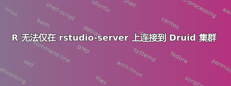 R 无法仅在 rstudio-server 上连接到 Druid 集群