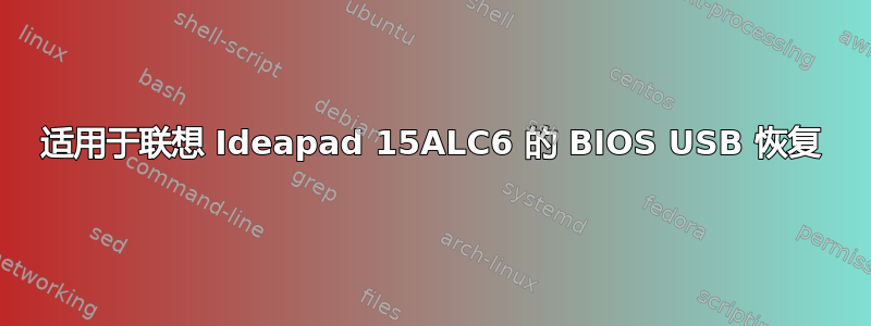 适用于联想 Ideapad 15ALC6 的 BIOS USB 恢复