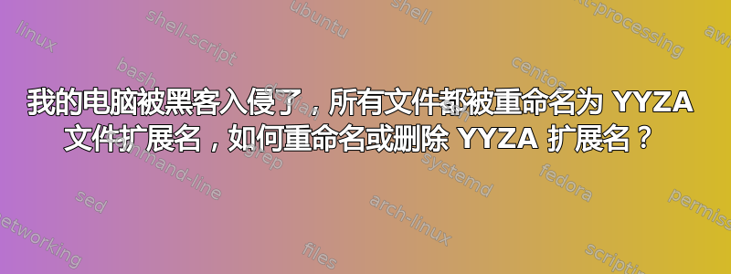 我的电脑被黑客入侵了，所有文件都被重命名为 YYZA 文件扩展名，如何重命名或删除 YYZA 扩展名？