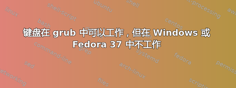 键盘在 grub 中可以工作，但在 Windows 或 Fedora 37 中不工作