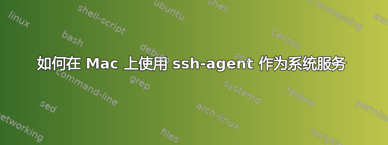 如何在 Mac 上使用 ssh-agent 作为系统服务