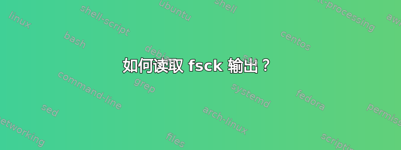 如何读取 fsck 输出？