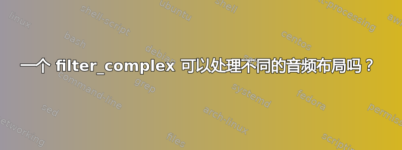 一个 filter_complex 可以处理不同的音频布局吗？