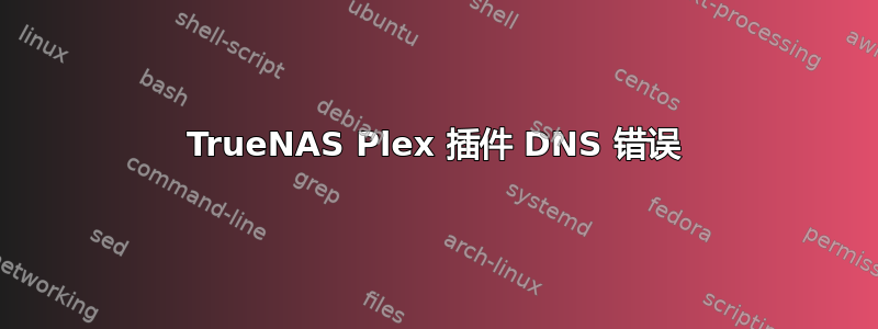 TrueNAS Plex 插件 DNS 错误