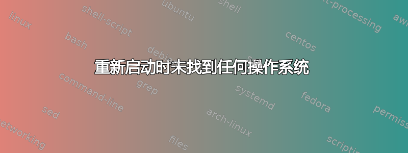 重新启动时未找到任何操作系统