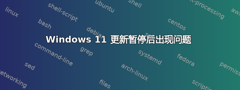 Windows 11 更新暂停后出现问题