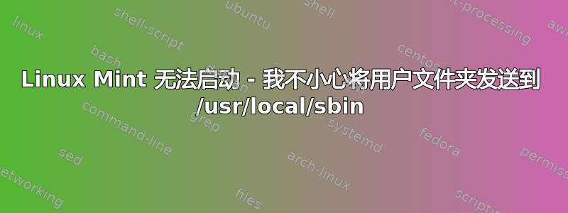 Linux Mint 无法启动 - 我不小心将用户文件夹发送到 /usr/local/sbin