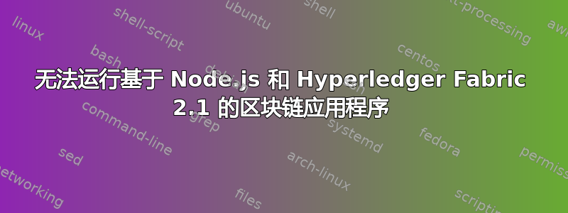 无法运行基于 Node.js 和 Hyperledger Fabric 2.1 的区块链应用程序