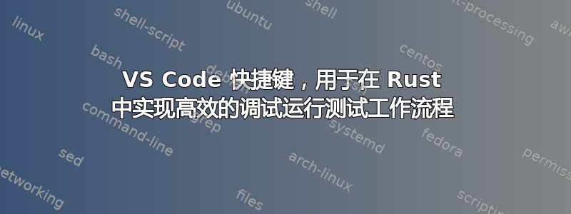 VS Code 快捷键，用于在 Rust 中实现高效的调试运行测试工作流程